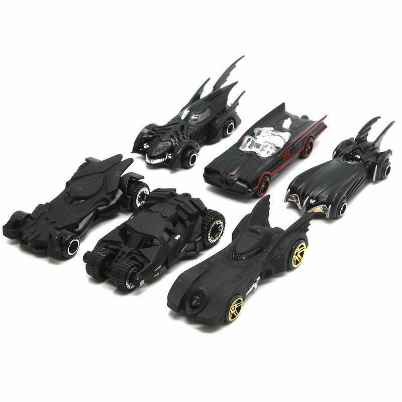 6pcs / Set Mainan Mobil Diecast McQueen Batman Avengers Iron Man Thor Spiderman 1 / 64 Bahan Alloy Untuk Anak