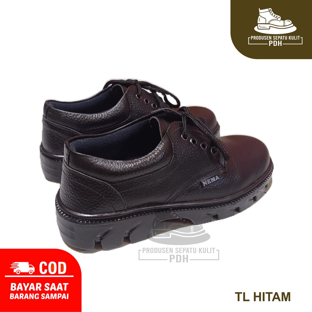 SEPATU SAFETY TALI KULIT ASLI SEPATU SAFETY PRIA WANITA UNISEX WORK SAFETY SHOES CEWEK SOL KARET SEPATU SEFTY PENDEK SEPATU SAFETY CEWEK