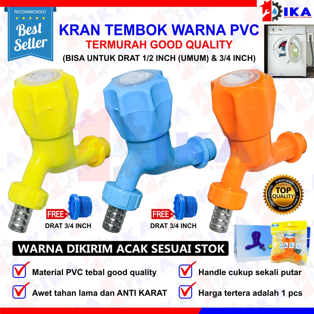 Kran Taman PVC Izumo IZM Camel Keran Air Engkol Mahkota Plastik Dinding Tembok Cucut Selang 1/2 3/4 Inch Inci