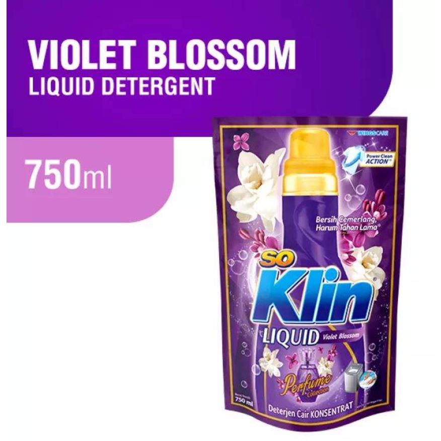 SOKLIN LIQUID REFILL 750ML - DETERJEN CAIR  - Power Clean Action - White &amp; Bright  - Softergent - Scarlet Blossom - Violet Blossom - Sakura Strawberry - Korean Camellia