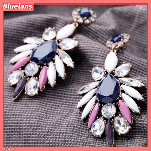 Anting Stud Juntai Aksen Berlian Imitasi Untuk Wanita