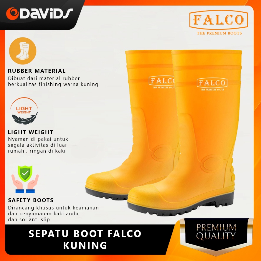 Sepatu Boots Karet Boot Kuning Pria Kerja Safety Proyek Bot Panjang FC