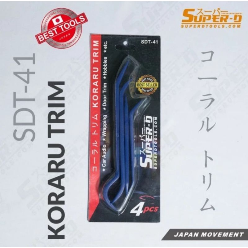 SUPER D TOOLS SDT-41 KORARU TRIM alat pencungkil pembuka klip panel audio Dashboard otomotif Japan movement