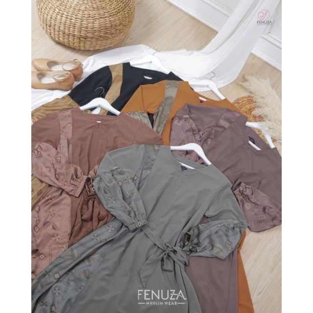 Gamis Glamoura Dress Busui Satin Silk Baju Pesta Original Fenuza