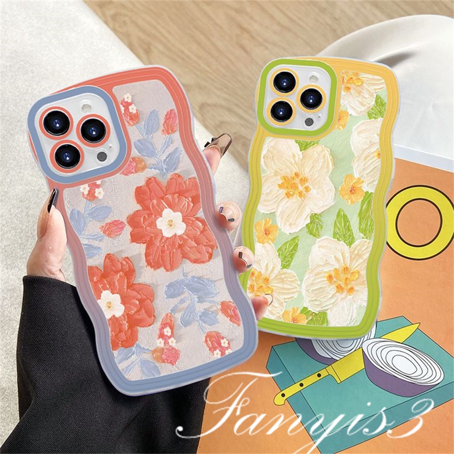 Samsung A04 A04E A04s M23 A13 A20 A30 A03 A23 A33 A53 A73 A03s A02 A12 A22 A52 A52s A72 A32 A51 A71 A50 A50s A30s A31 M53 M32 Soft Case TPU Motif Lukisan Bunga Untuk
