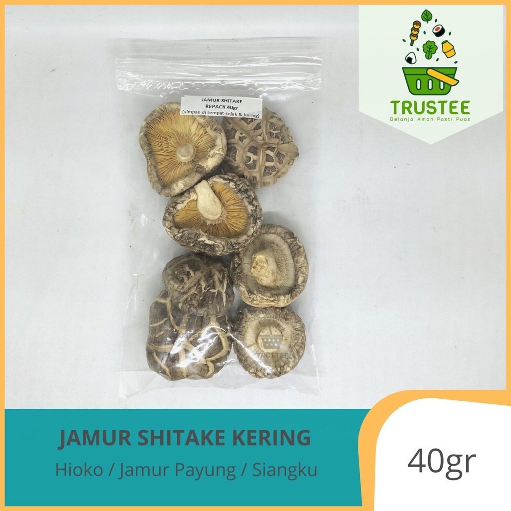 Jamur Shitake Grade A / Hioko / Jamur Payung / Siangku / Xiang Gu Kering Dried mushroom Import 40gr