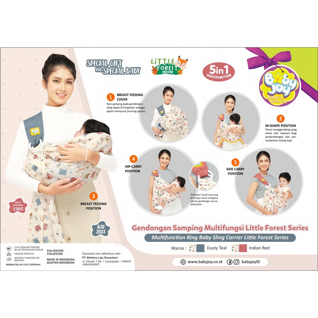 gendongan samping multifungsi little forest series babyjoy BJG 2023