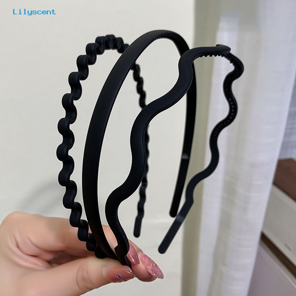 3 Pcs Sisir Rambut Bentuk Gelombang Anti slip Warna Hitam Untuk Aksesoris Hoops