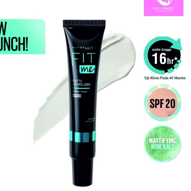 MAYBELLINE Fit Me Matte + Poreless SPF20 Primer | Normal to Oily | Primer | Make Up Base | Alas Make Up | BPOM