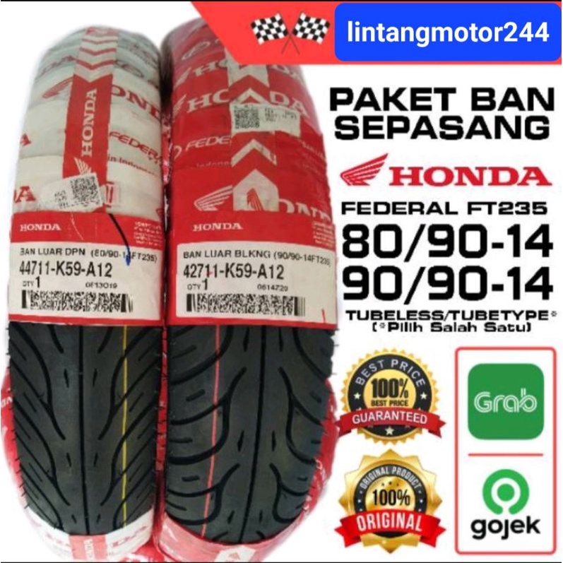BAN SET AHM FEDERAL TUBLES 80/90-14 dan 90/90-14