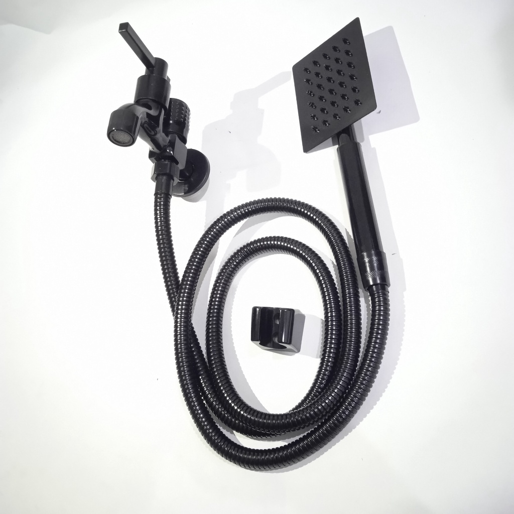 paket shower black hitam + kran cabang PROMO / shower black hitam + kran cabang black / Shower Full Stainless SUS 304 Black