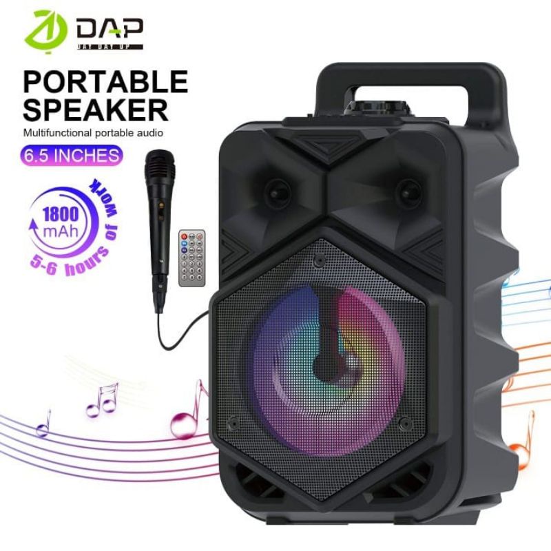 Dap Spiker Bluetooth D-Vy7 Karoke Free Mic 8 Inchi / Salon Aktif Portable Radio Fm Mp3 Super