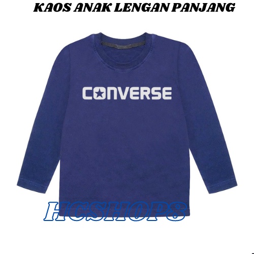 Kaos Anak Lengan Panjang Logo Conv3 Cowok Cewek Usia 2-16th
