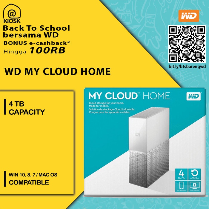 WD My Cloud Home 4TB / Harddisk Eksternal Personal Cloud Storage