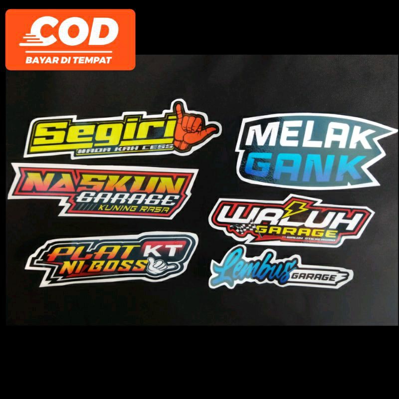 Stiker Motor helm Segiri melak platkt waluh lembus naskun