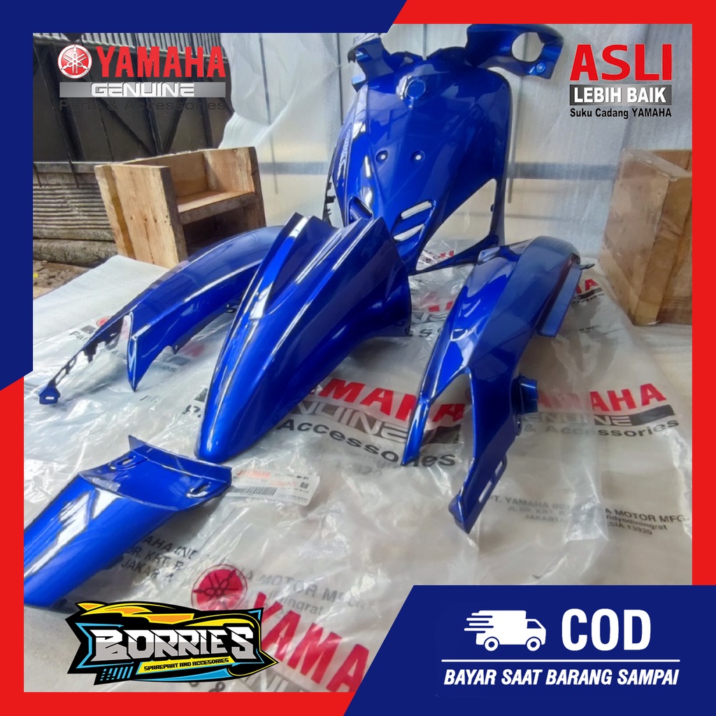 FULLSET cover caver body alus MIO LAMA SPORTY BIRU TUA DPBMC ORIGINAL