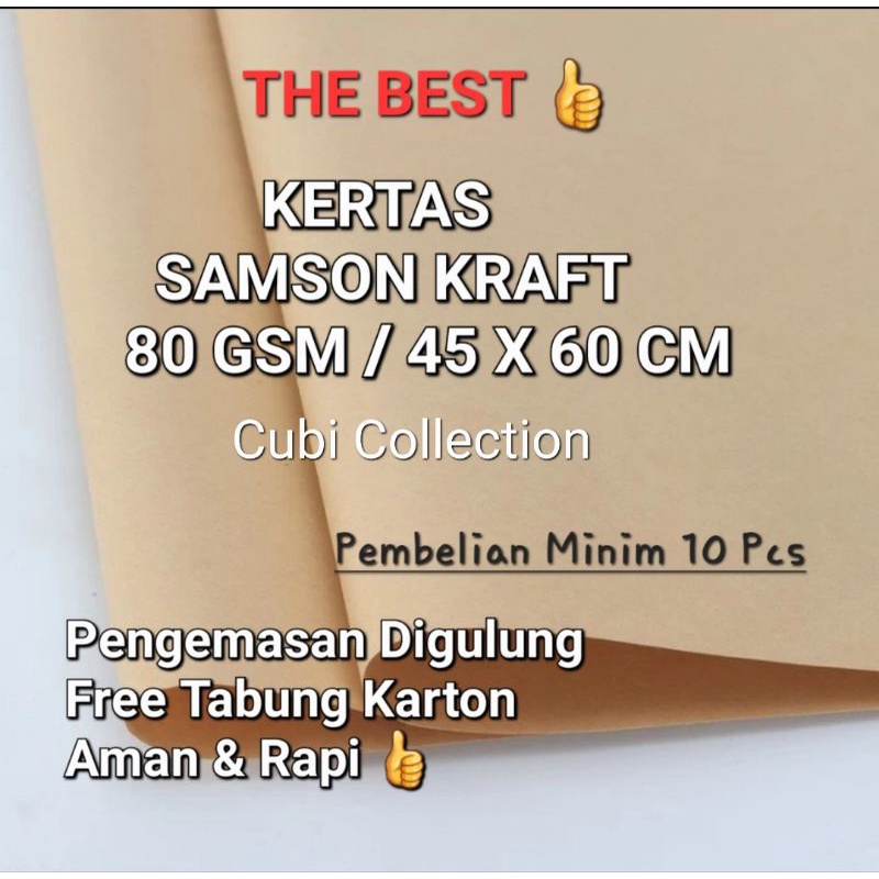 

KERTAS SAMSON KRAFT 80 GSM UKURAN 45X60 CM COKLAT NATURAL