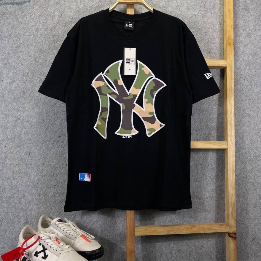 KAOS MLB YANKEES NY LOGO CAMO HITAM MIRROR FULLTAG