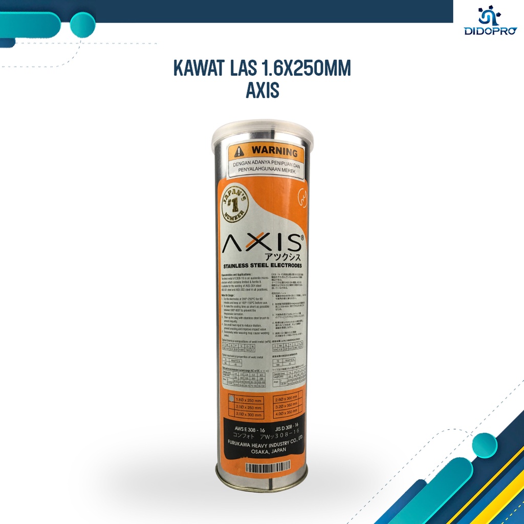 AXIS Kawat Las Stainless Steel 1.6mm x 300mm Eceran Per Biji
