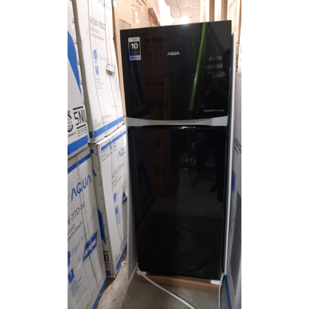 Aqua Kulkas 2 Pintu Inverter Low Watt AQR-D275R(WBK) + BOX ASI PROMO GARANSI RESMI
