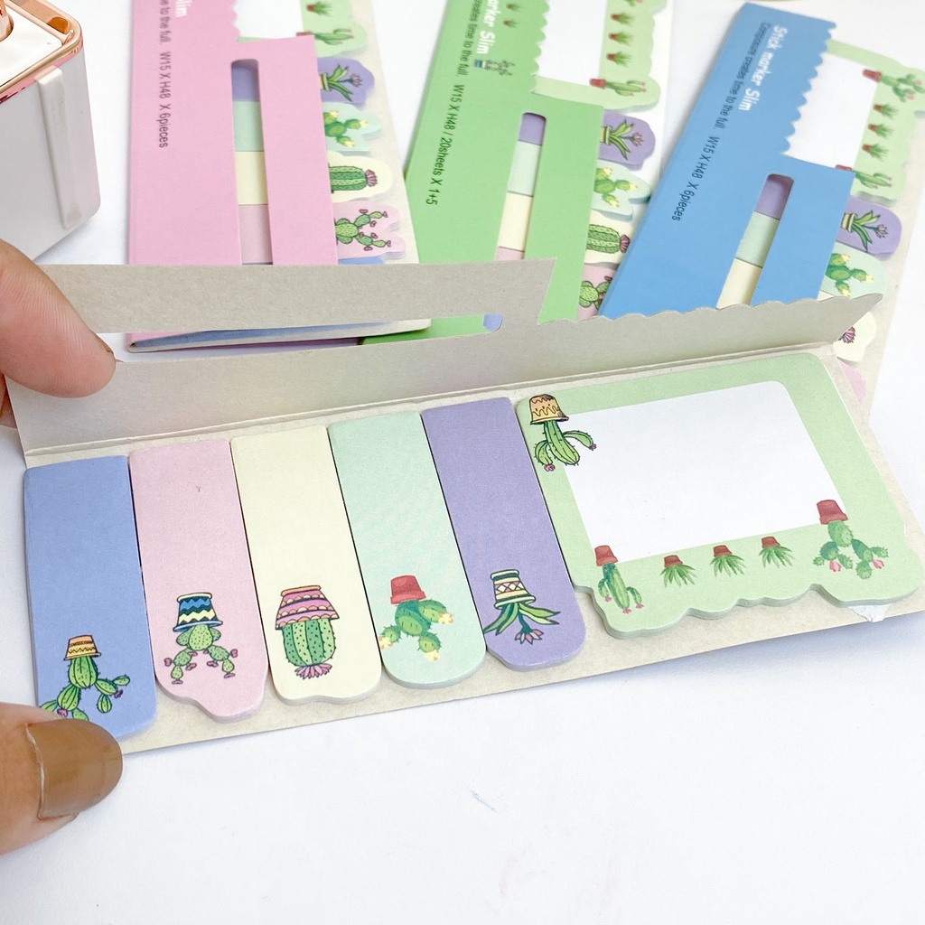 

Sticky Notes Slim Kaktus / Cactus Memo Pengingat Pembatas Buku Stationery MURAH READY COD