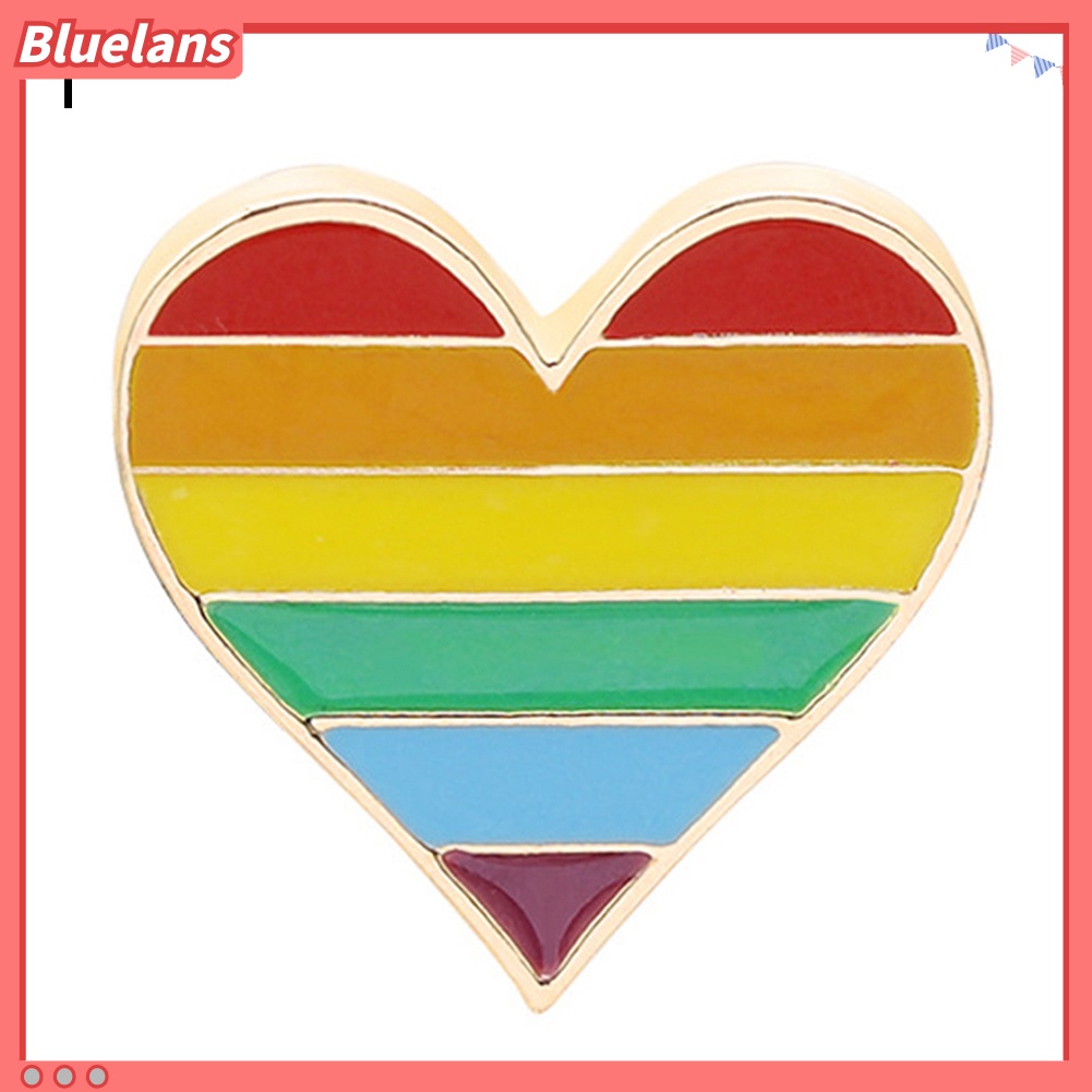 Bluelans Cute Rainbow Heart Enamel Brooch Pin Gay Pride Metal Badge Hat Collar Jewelry