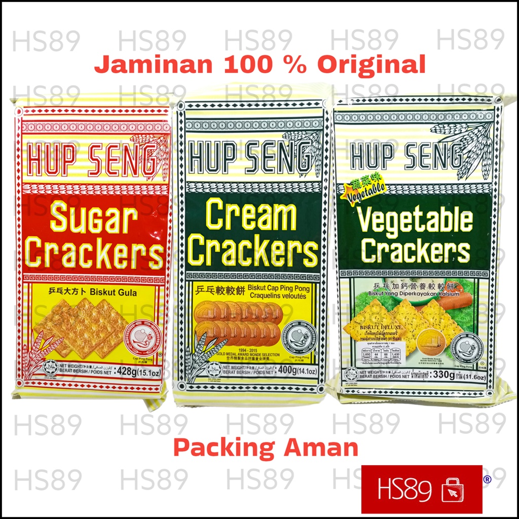 

Biskuit Hup Seng - Deluxe - Cream - Sugar Crackers Asli Malaysia Cap Ping Pong - Hupseng - Pingpong