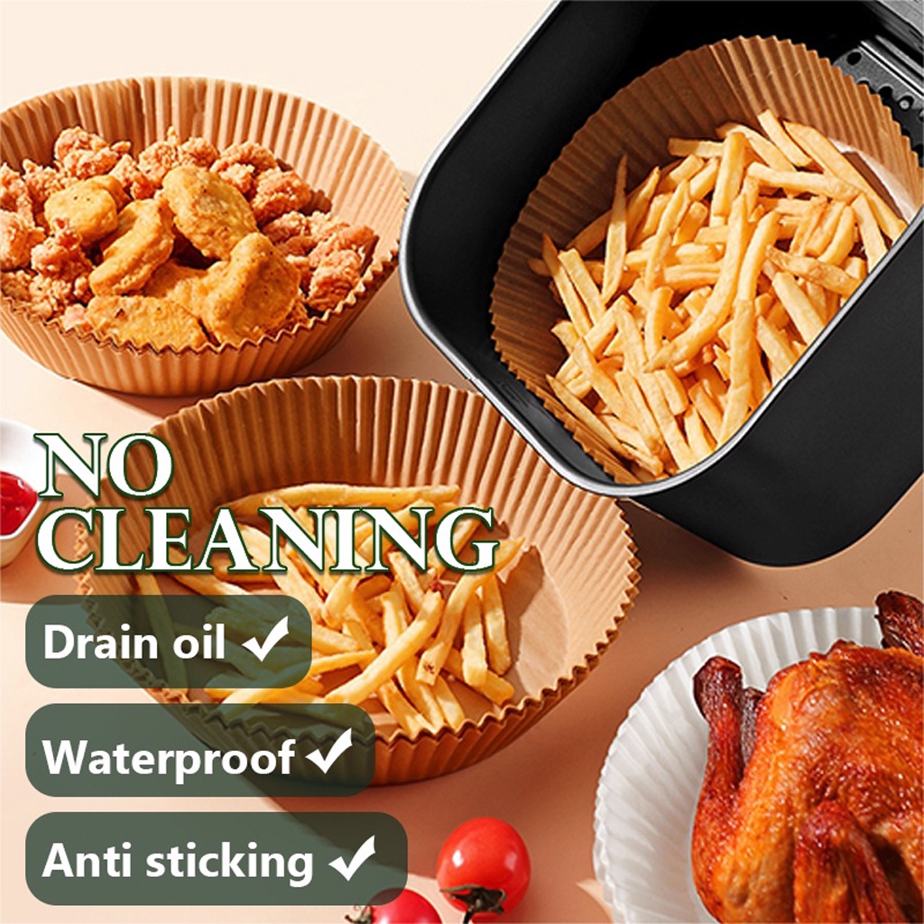 ☀INDOLAND☀ 50Pcs Kertas Alas Baking Air Fryer Anti Lengket , Kertas Minyak , Baking Paper R827