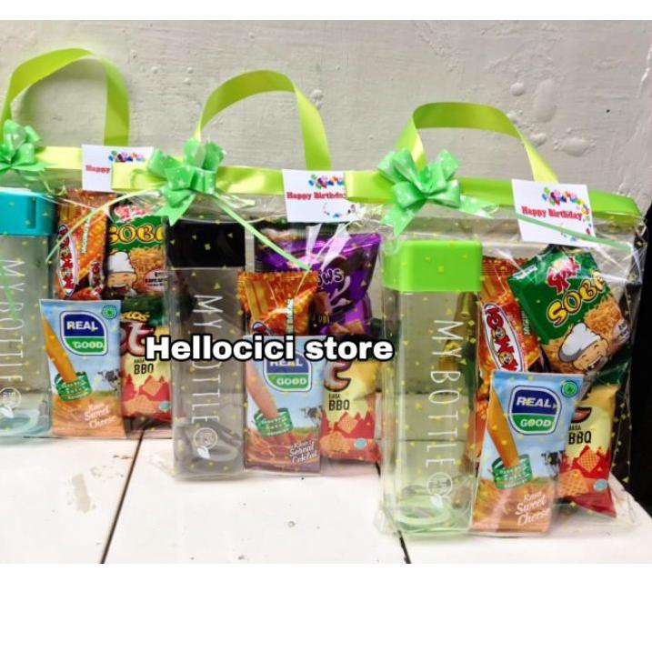 

Paling Laku--PARCEL BINGKISAN SNACK + MY BOTLE KEMASAN CANTIK ULANG TAHUN