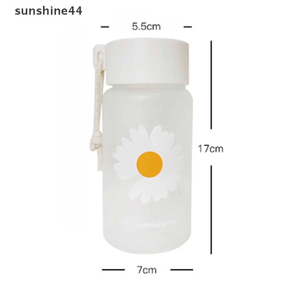 Sunshine Botol Minum Plastik Transparan 500Ml Motif Bunga Daisy Untuk Travel