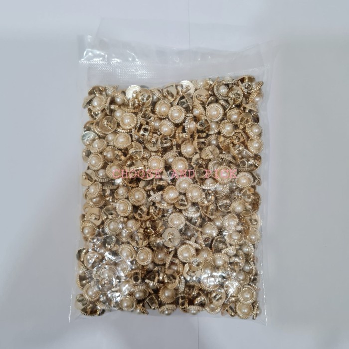 Kancing Kancing Baju Motif Mutiara Grigi Emas / Kancing Mutiara Grigi Isi 400