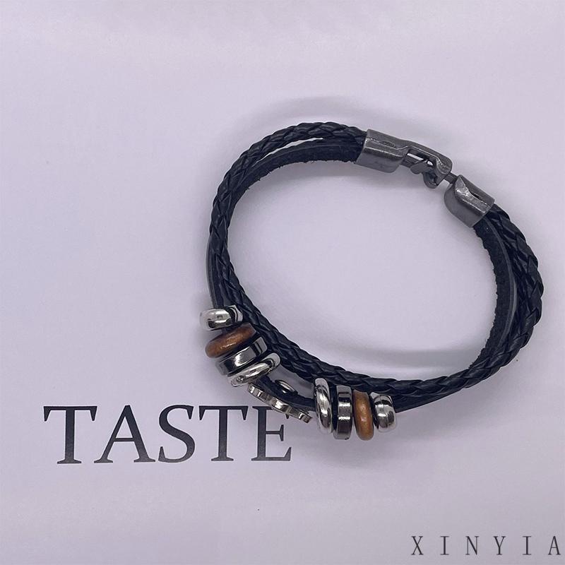 【Bayar di tempat】Gelang Tangan Kulit Adjustable Motif Anime Bahan Zinc Alloy Untuk