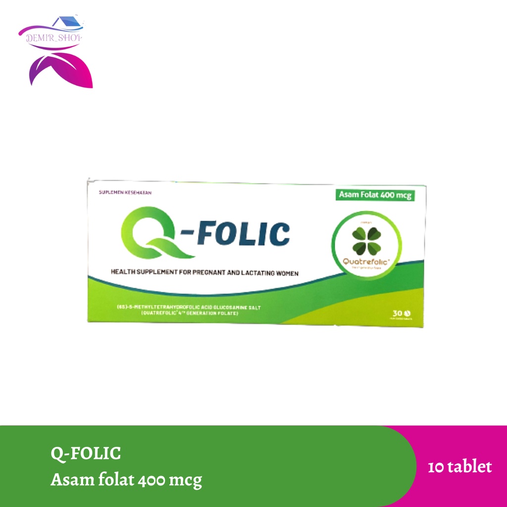 Q-Folic &amp; Q-Folic Forte Strip 10 Tablet Asam Folat Generasi 4 Suplemen Ibu Hamil