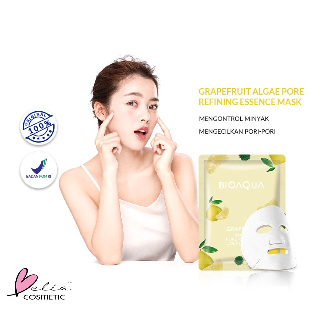 ❤ BELIA ❤ BIOAQUA Sheet Mask Master Series Plant | Flowers | Fruit | Eye Mask | Facial Mask Brightening Glowing Moisturizing Skin Care | Hydrating Essence Face Mask Brightening Anti Acne Jerawat | Honey Vitamin C Masker Wajah Muka Pelembab Kulit Cosmetics-BA S_Mask Grapefruit