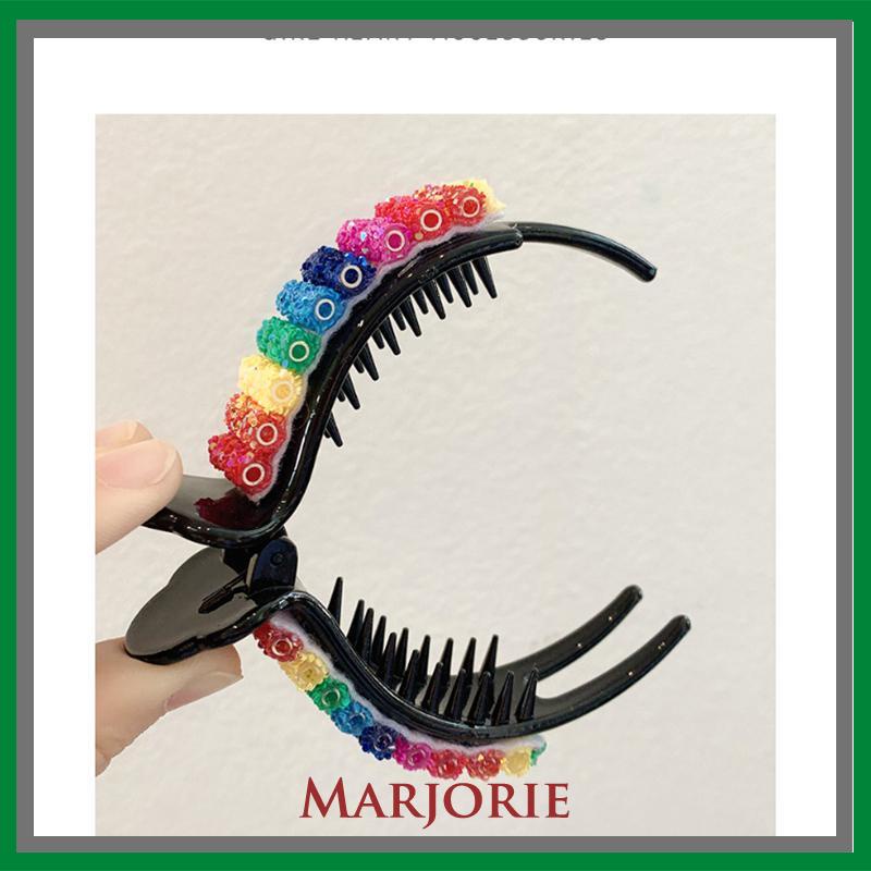 Rainbow Jepit Rambut Cakar Rambut Besar Untuk Wanita Aksesoris Fashion Korea S-MJD