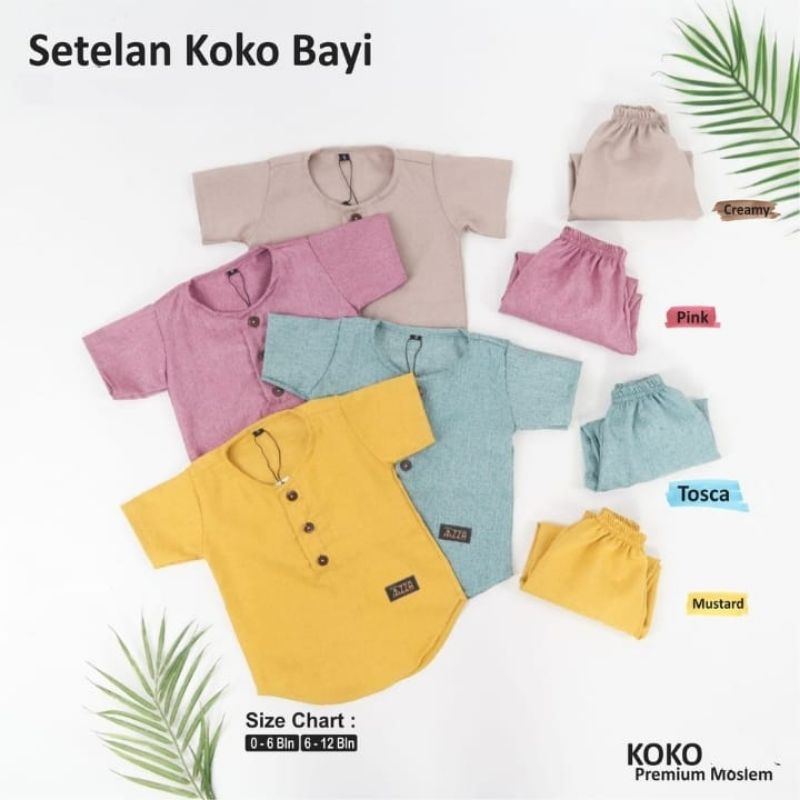 Setelan Baju Koko Anak Bayi Terlaris Dan Terbaru Koko Anak Aqiqah 0 - 6 Tahun