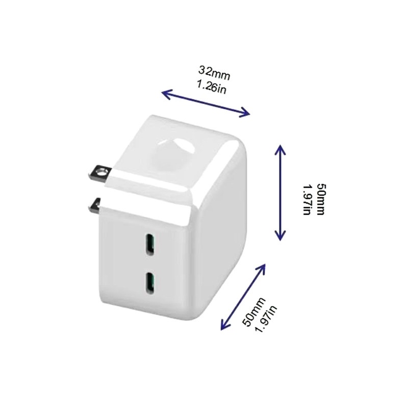 Plug EU US UK 40W PD Dual Port Untuk Apple i-Pad i-Phone 12 13 14 Tipe C 35W 40W