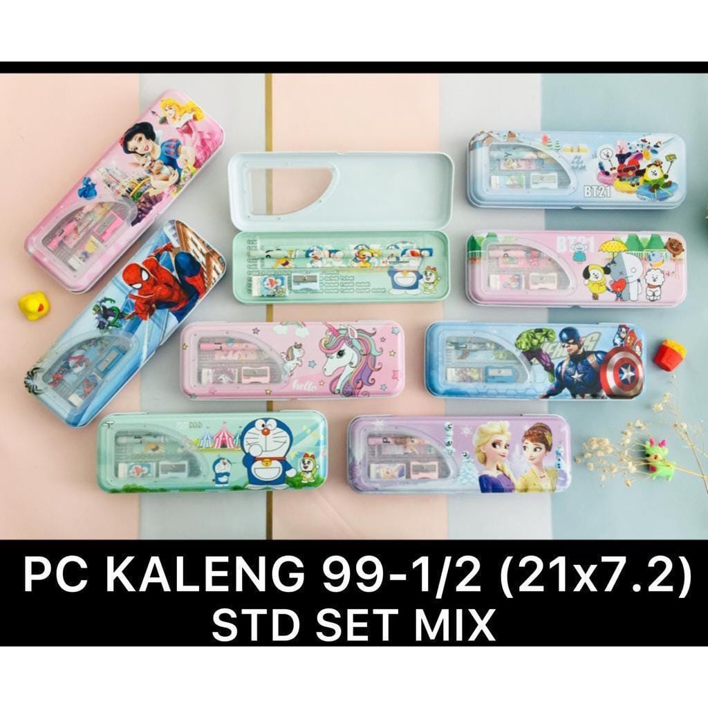 

ROYALE STATIONARY - KOTAK PENSIL KALENG 2 SUSUN PLUS ISI STUDY SET KARAKTER KARTUN LPY99-1/2