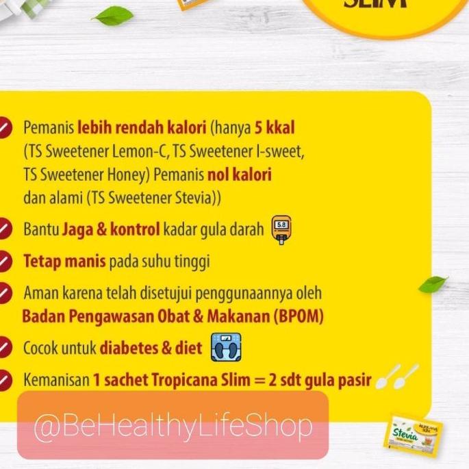 

BAYAR DITEMPAT✔️Gula Tropicana slim Stevia / Honey / Lemongrass Sereh Pandan @ 50 sachets ( EXP 2023)|SQ6