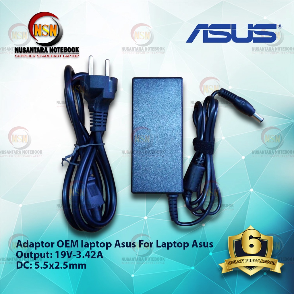 Adaptor OEM Laptop For Asus 19V 3.42A DC 5.5x2.5mm