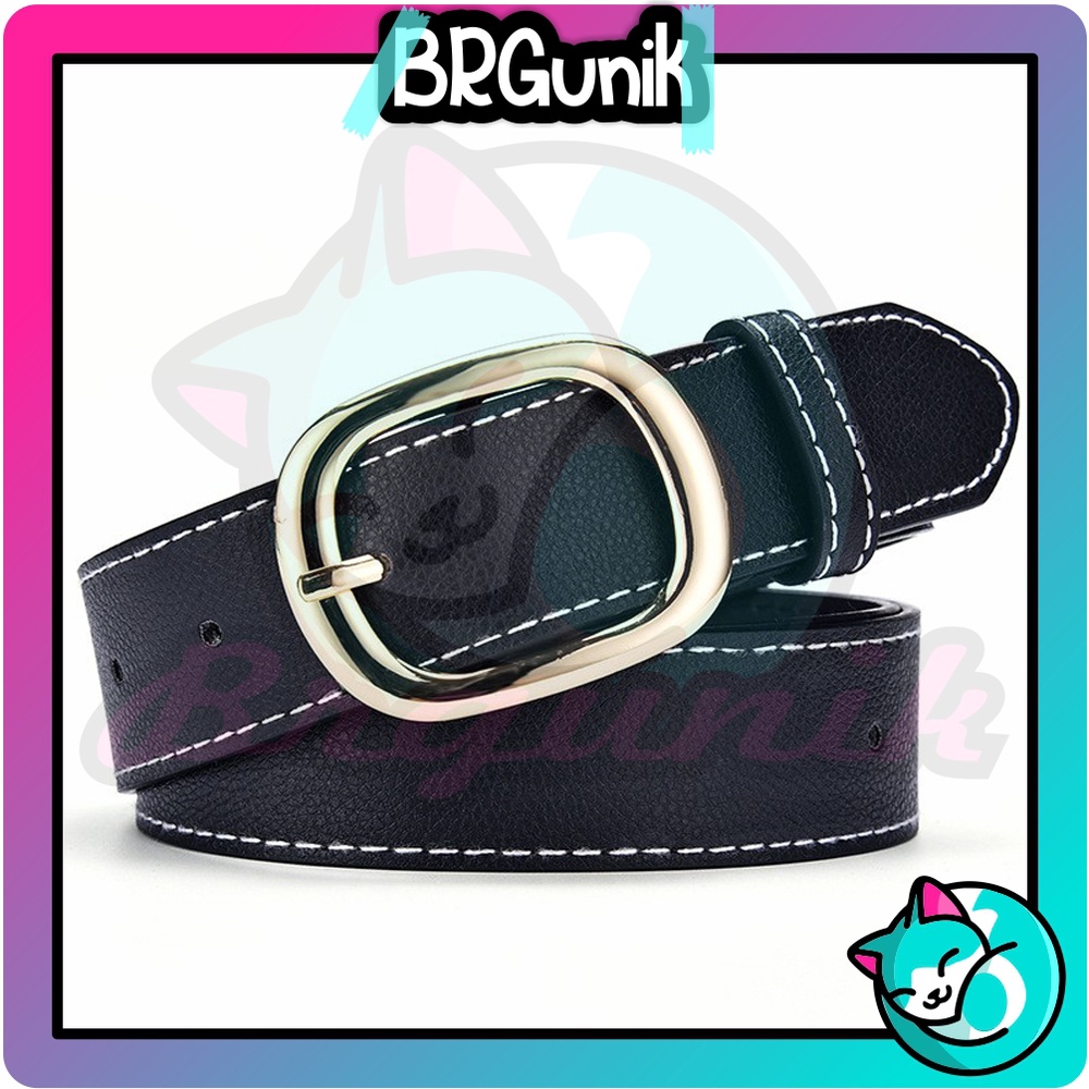 BRGUNIK Gesper Wanita Tali Pinggang Bahan PU Untuk Wanita / Ikat Pinggang Wanita Belt Retro Fashion R804