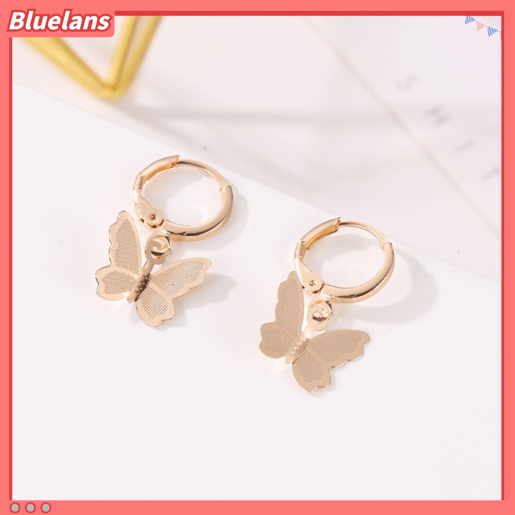 Anting Tindik Bentuk Kupu-Kupu Warna Matte Untuk Wanita