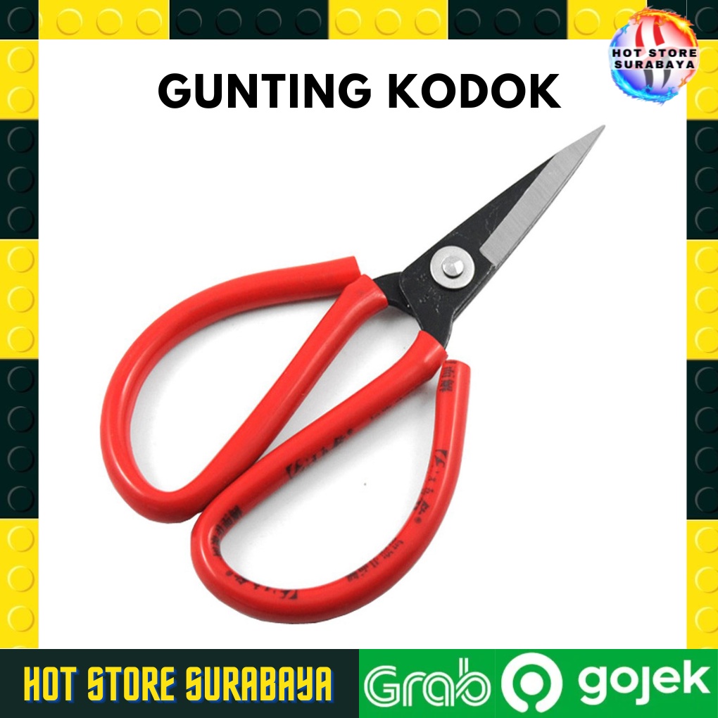 GUNTING KODOK - Gunting Potong Seng Kertas / Gunting Bahan Kain Jahit Tailor / Gunting kain / gunting kodok/ gunting merah/ gunting seng BERKUALITAS