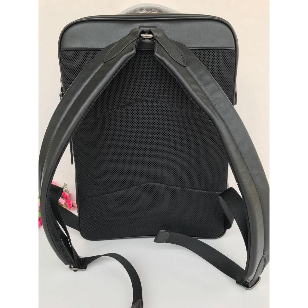 [Instant/Same Day] coach 37599  new men's double zipper backpack computer bag schoolbag   beibao