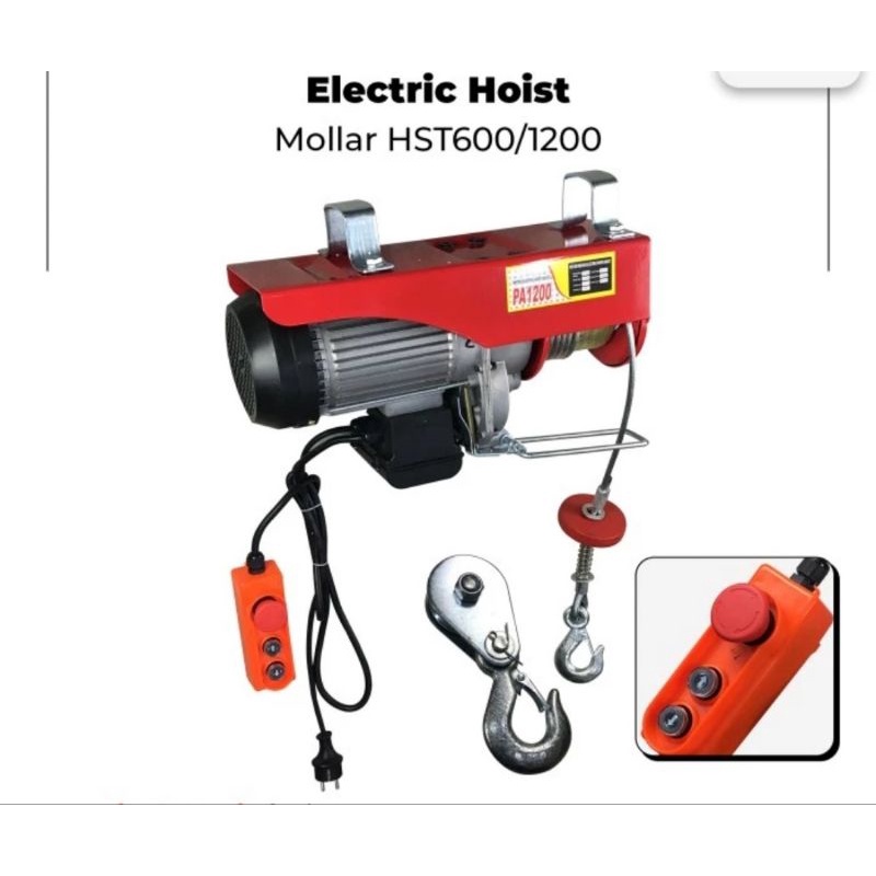 mollar electric hoist HST 600/1200 katrol listrik 1200kg