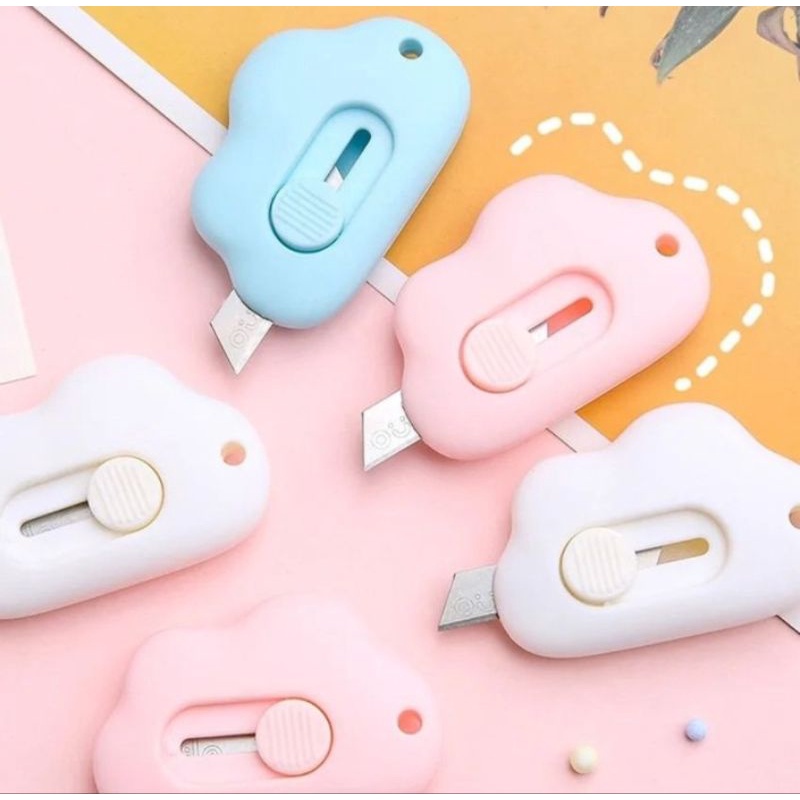 

KIYOWO CUTTER MINI CLOUD BENTUK AWAN//Pisau pemotong mini cutter mini portable//PISAU UNBOXING