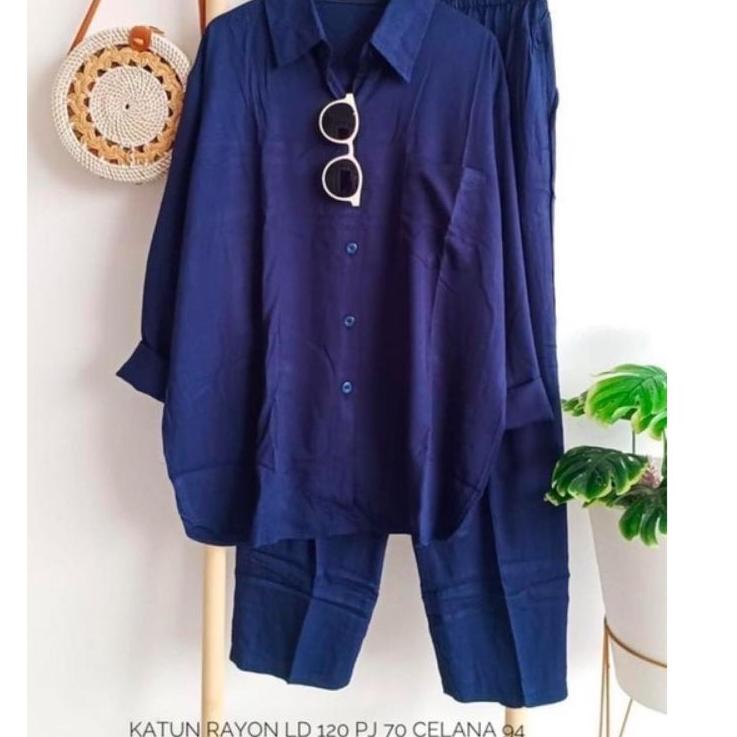 MH.18Oc22ᴾ ◦ ONE SET RAYON SLEEPWEAR POLOS JUMBO / SETELAN BAJU TIDUR POLOS RAYON POLOS JUMBO / BAJU