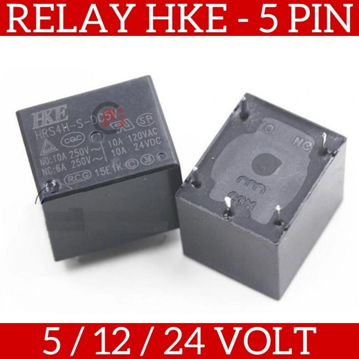 HKE Relay SPDT 5 Pin 8P 5V 12V 24V 5 12 24 Volt Single Pole