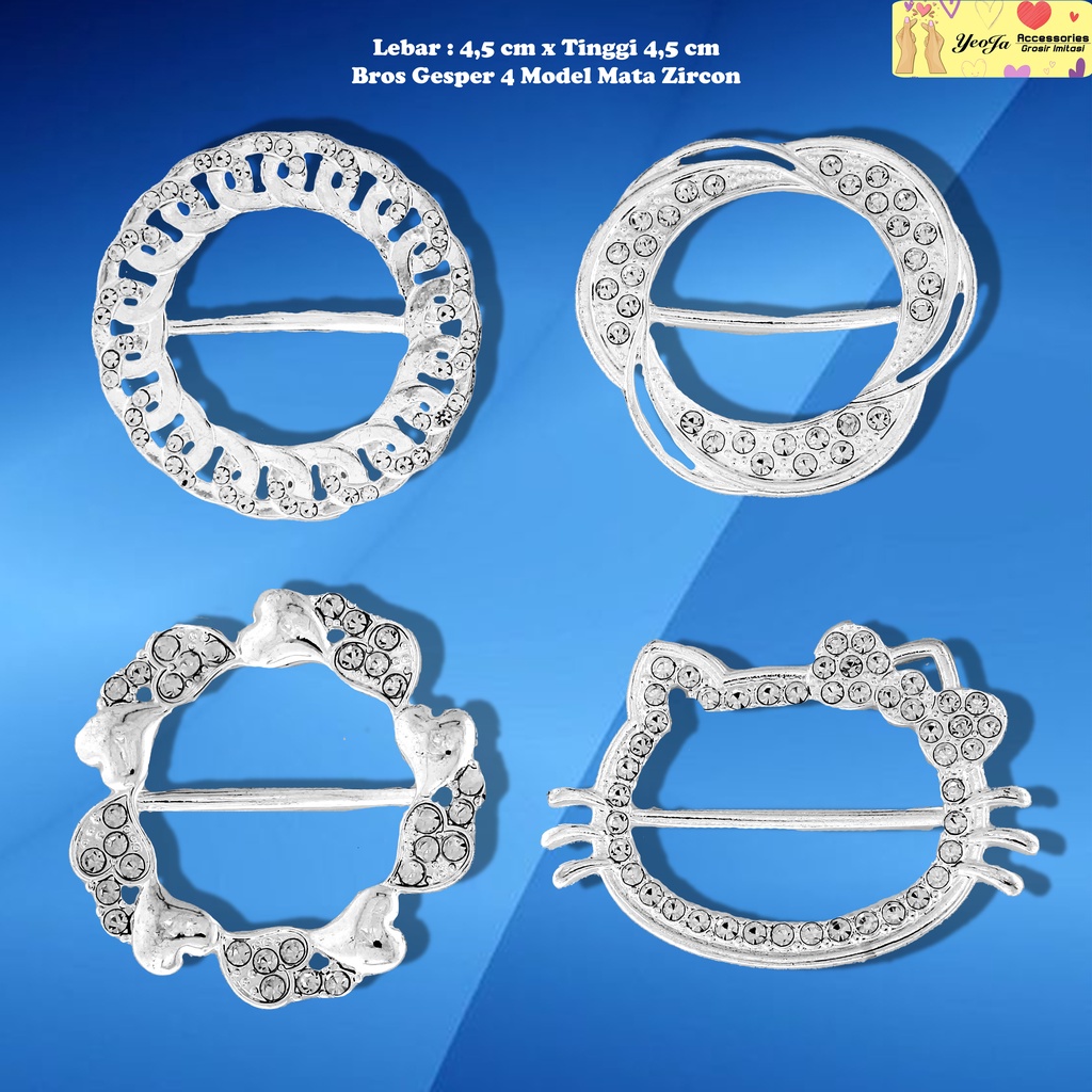 Bros / Ring / Gesper / Syal / Slendang / Hijab / 4 Model Mata Zircon