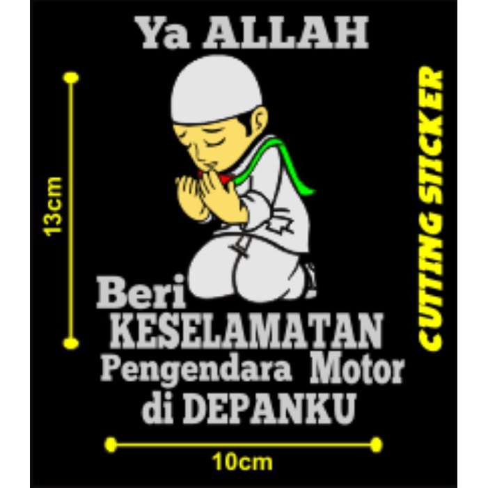 stiker cutting sticker variasi orang mendo'akan  buat dispakbor belakang motor